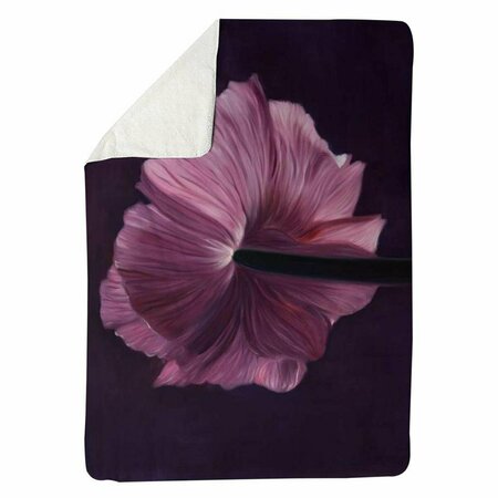 BEGIN HOME DECOR 60 x 80 in. Purple Petals-Sherpa Fleece Blanket 5545-6080-FL296